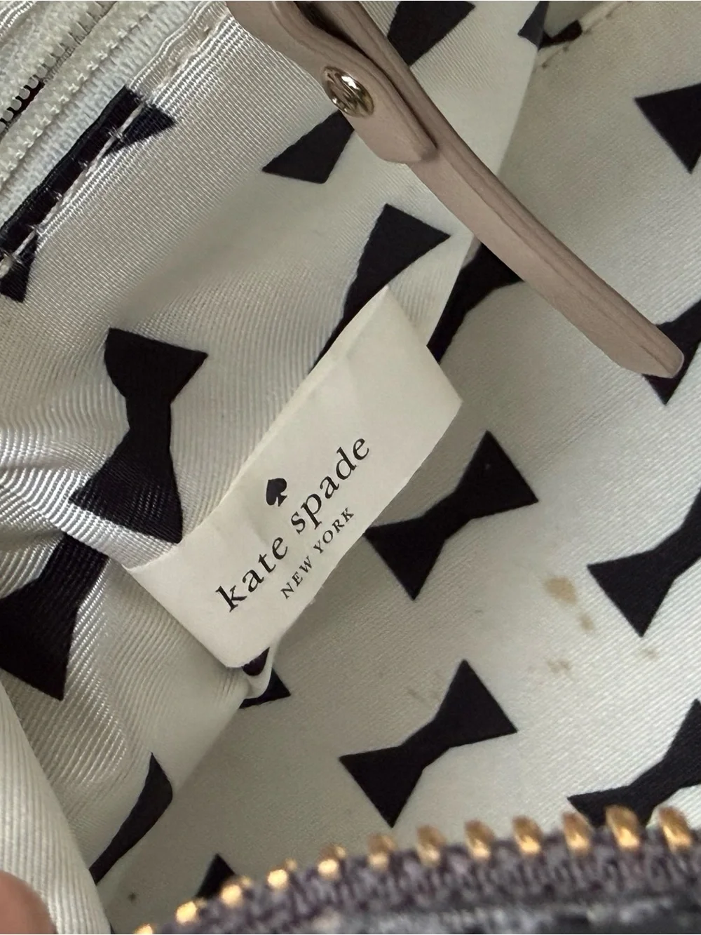 Kate Spade Catherine Street Pippa Black and Taupe Leather Satchel Bag
